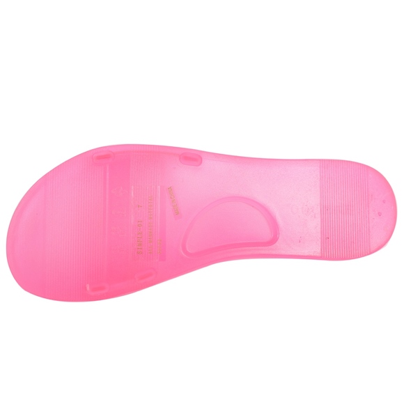 Neon Pink Clear Jelly Slip-On Sandals - Picture 4 of 5